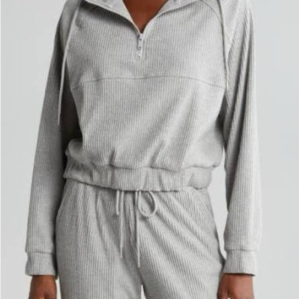 Zella Cozy Ribbed Half-Zip Hoodie